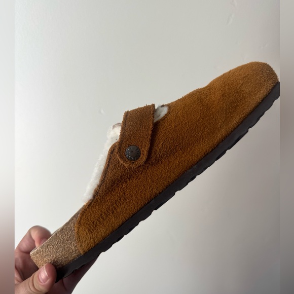 Birkenstock Boston Shearling Suede Clogs Brown 11 Mink Suede Scandi Cottagecore - Picture 9 of 11